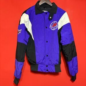 Vintage 90s Polaris L.E. Club Bomber Jacket Purple Black White Mens‎ M/M
